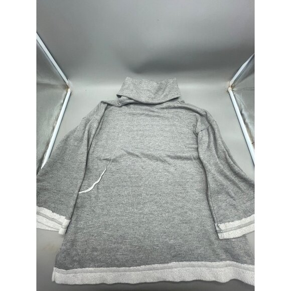 caslon mid wide sleeve turtle neck sweatshirt gray pleated slit bottom polyester - Picture 8 of 8
